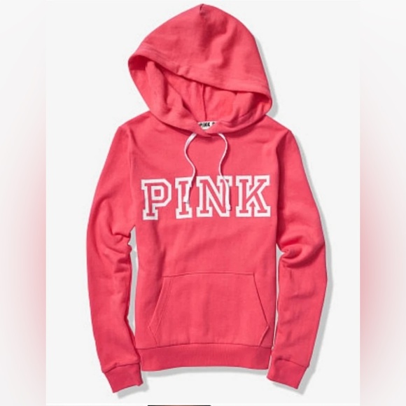 PINK Victoria's Secret Coral Pink Perfect Pullover Lightweight Sweatshirt - Picture 15 of 17